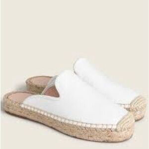 J. Crew White Espadrille Mules